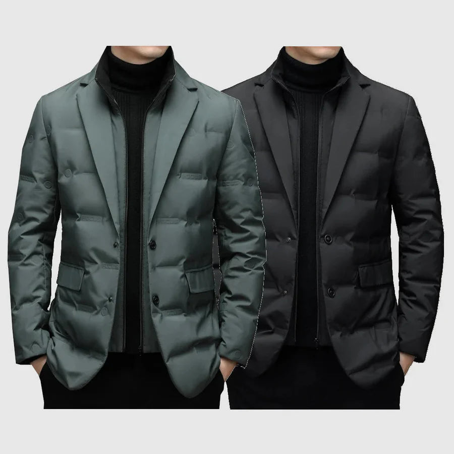 Men’s Quilted Blazer Jacket with Insulated Padding