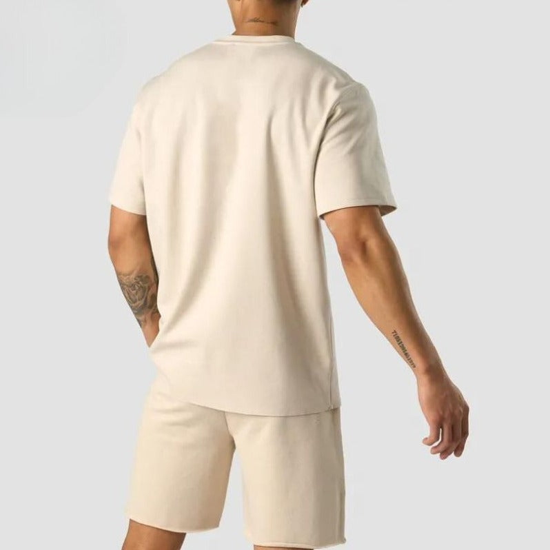 Karam | Beige Oversized Men's Summer Set