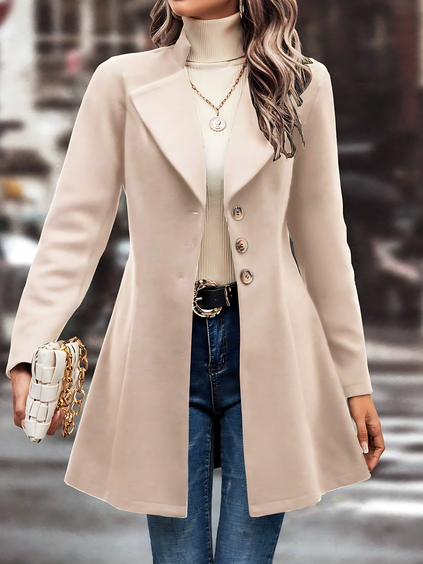 Women’s Classic Buttoned Blazer Coat