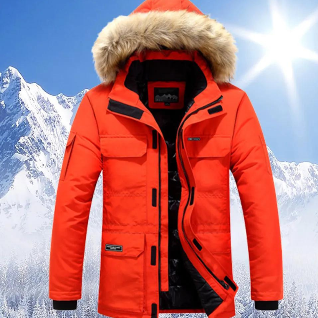 Jun | Men's Stylish Winter Jacket with Hood and Warm Interior