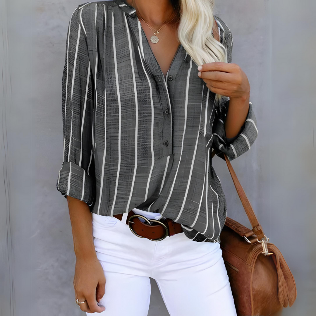 Jantien | Striped blouse in trendy cut for Women