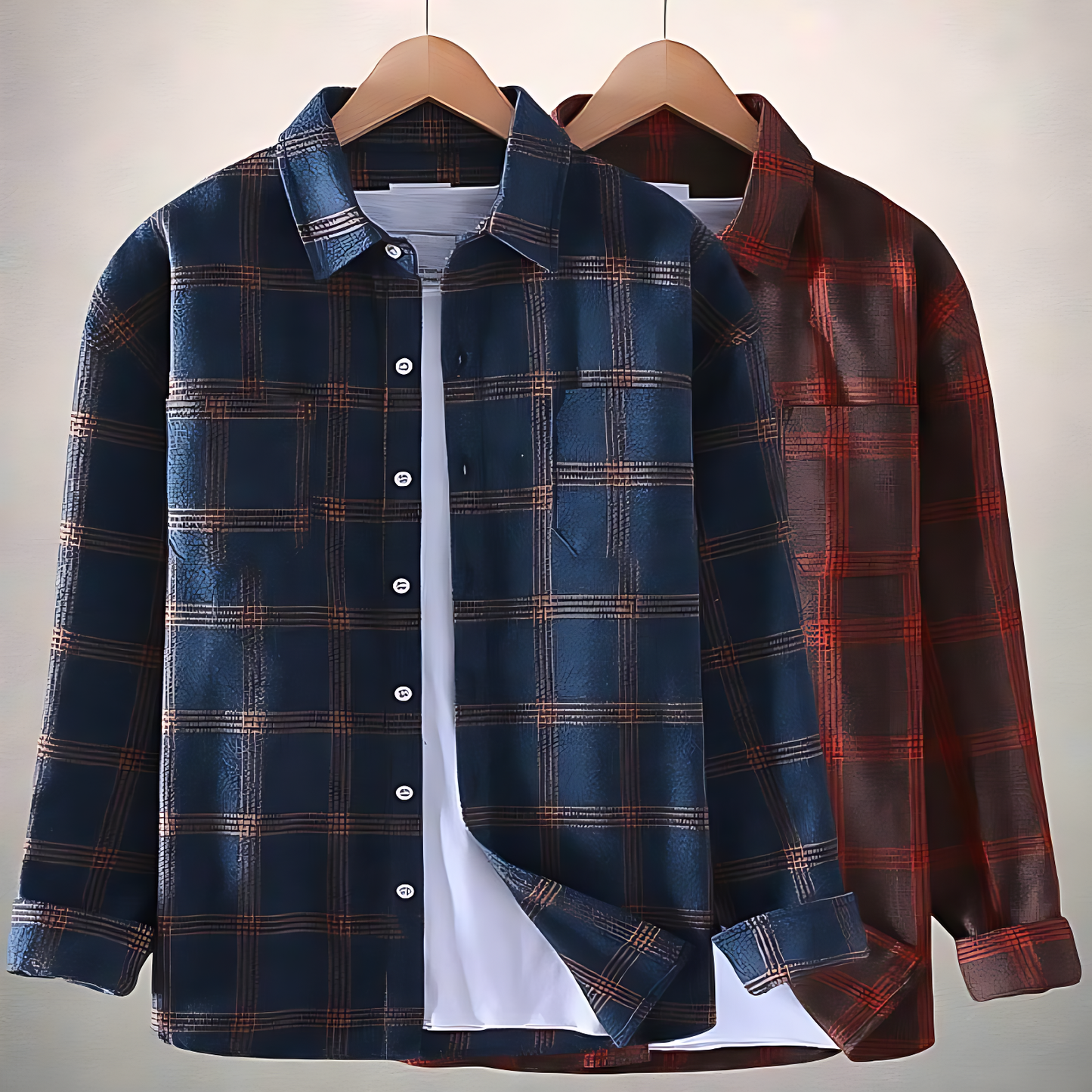 Men’s Casual Flannel Checkered Shirt - Classic Plaid Design