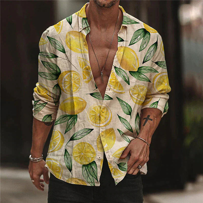 Isaiah | Summer Shirt with Trendy Lemon Print for Men