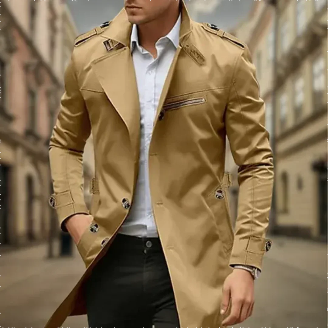 Said | Waterproof Double-Breasted Trench Coat for Men