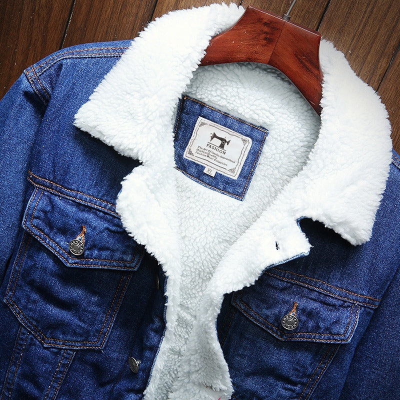 Men’s Denim Jacket with Warm Sherpa Lining