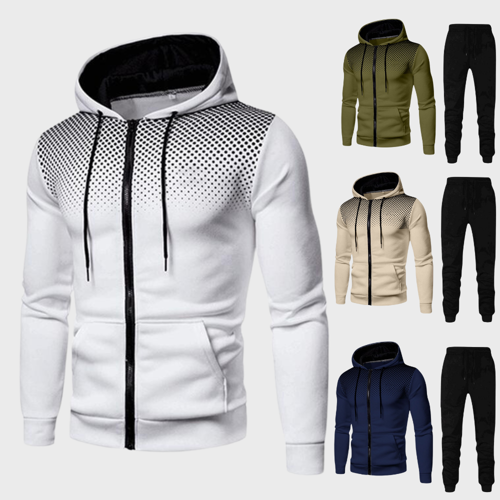 Herleif | Men's Tracksuit with Hooded Vest and Slim Fit Design