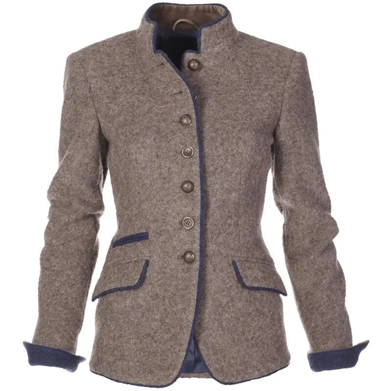 Women’s Vintage Wool Blazer with Button Detailing