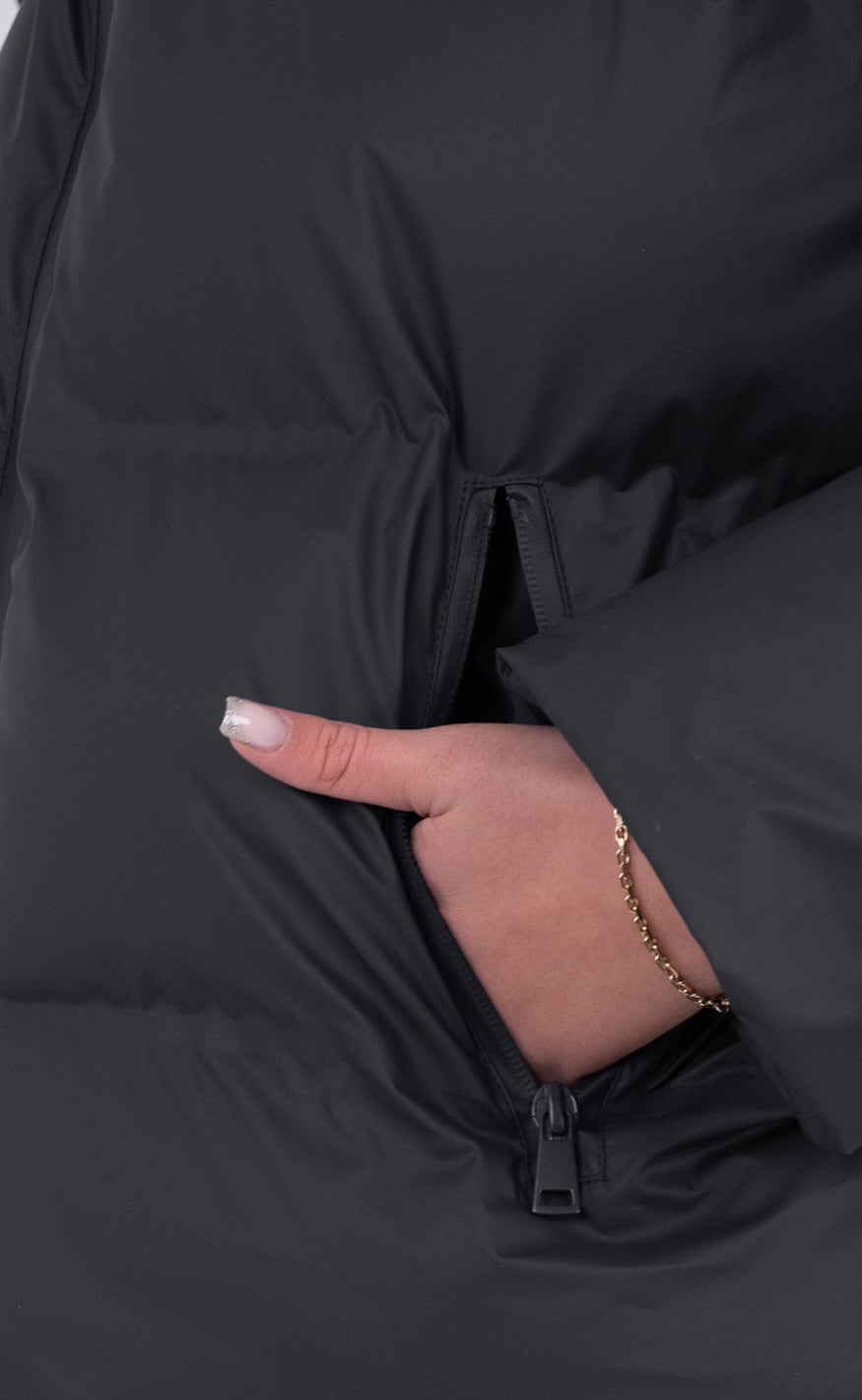 Emmy | Hooded Down Jacket in Black for Women