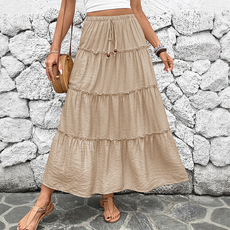 Luisa | Boho Pleated Summer Maxi Skirt for Women
