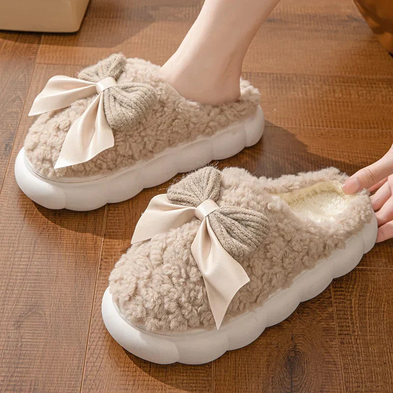 Celestia | Soft Slippers With Bow Detail for Women