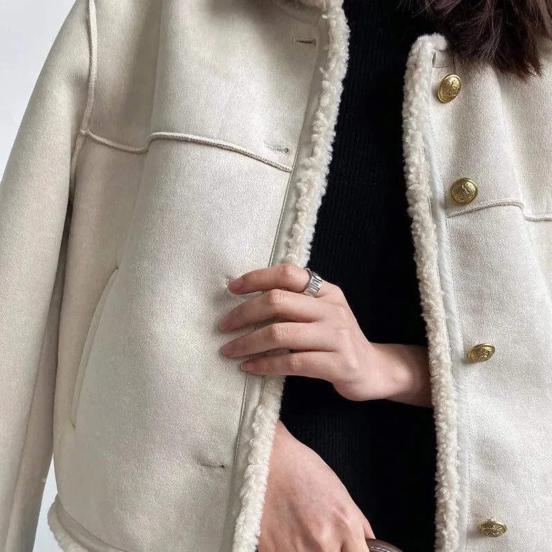 Novara | Luxurious Suede Winter Charm Jacket for Women