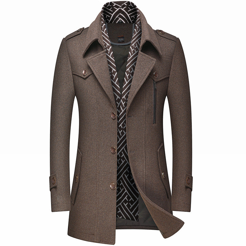 Men’s Tailored Trench Coat with Elegant Lining