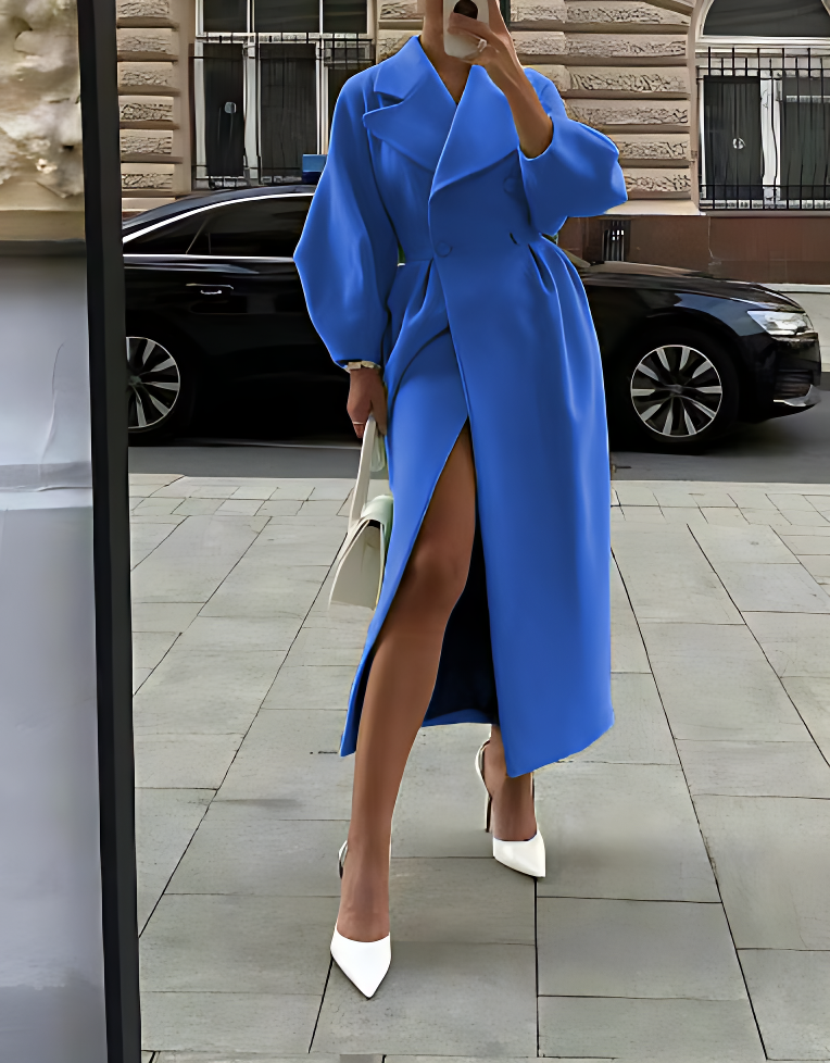 Women’s Double-Breasted Long Trench Coat