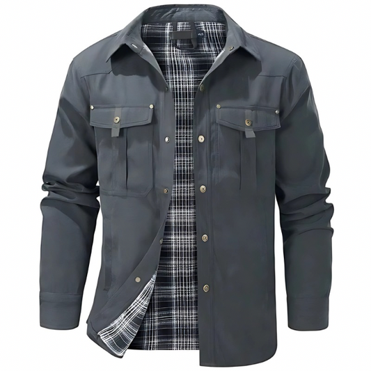 Men’s Stylish Utility Jacket with Flannel Lining