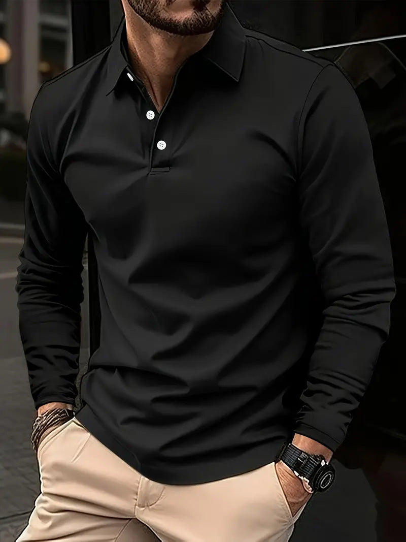 Men’s Classic Long-Sleeve Polo Shirt