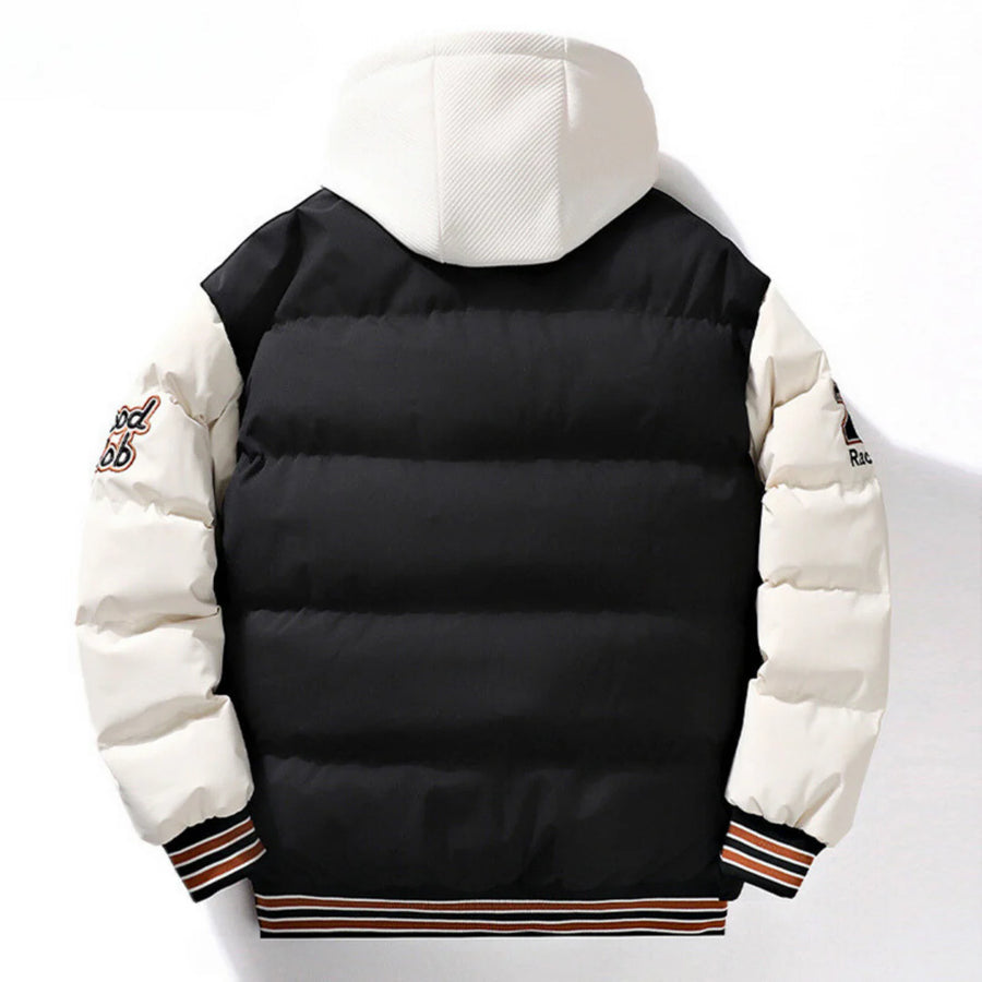 Oliver - Stylish Men's Hooded Varsity Puffer Jacket