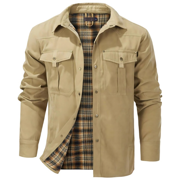 Men’s Stylish Utility Jacket with Flannel Lining