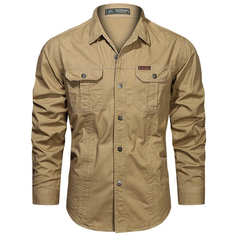 Durable Cotton Long-Sleeve Shirt for Men