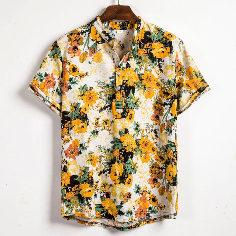 Marco | Floral Print Short Sleeve Shirt For Men