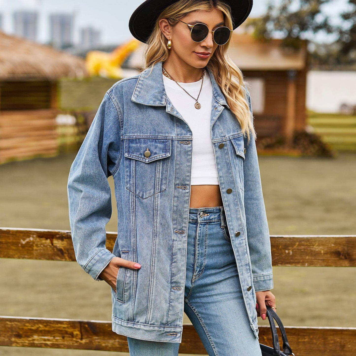 Oversized Denim Jacket for Women