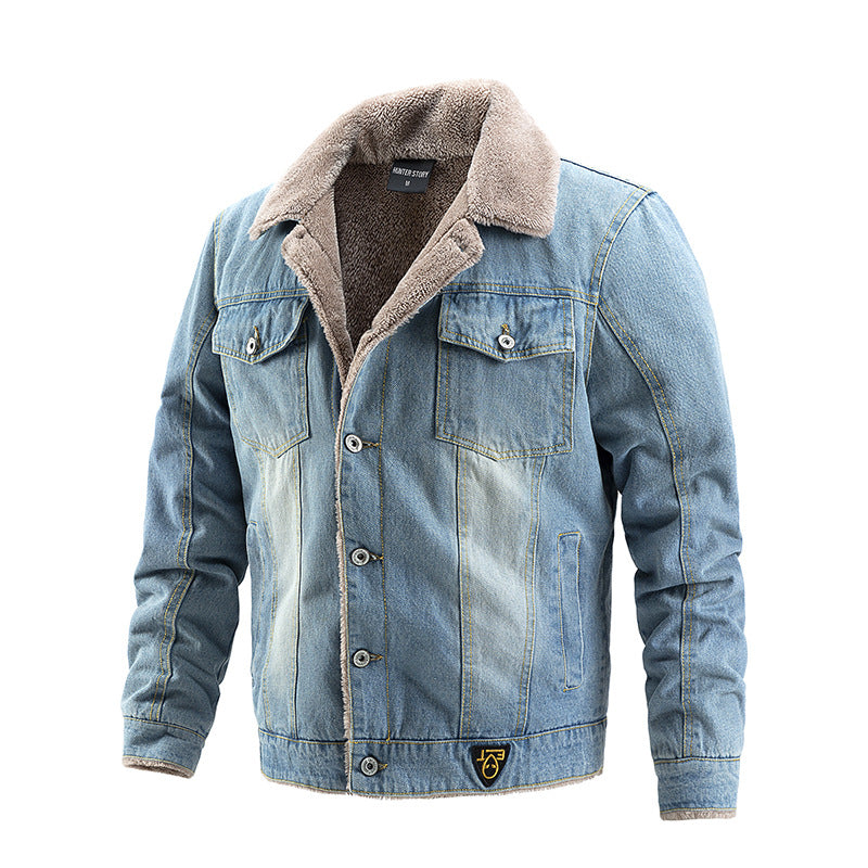 Men’s Comfortable Sherpa-Lined Denim Jacket