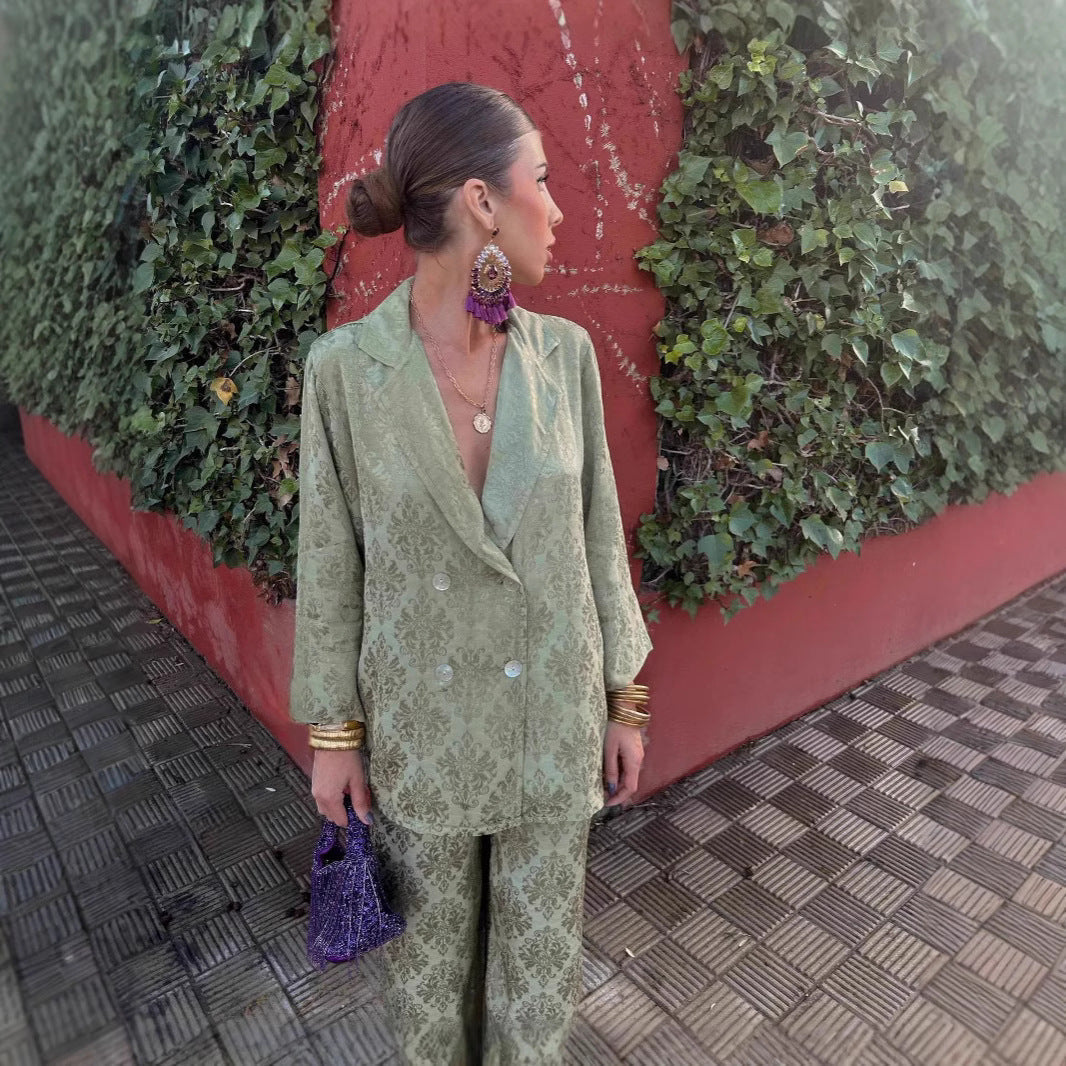 Monroee | Wide-Leg Pants Set with Structured Blazer for Women