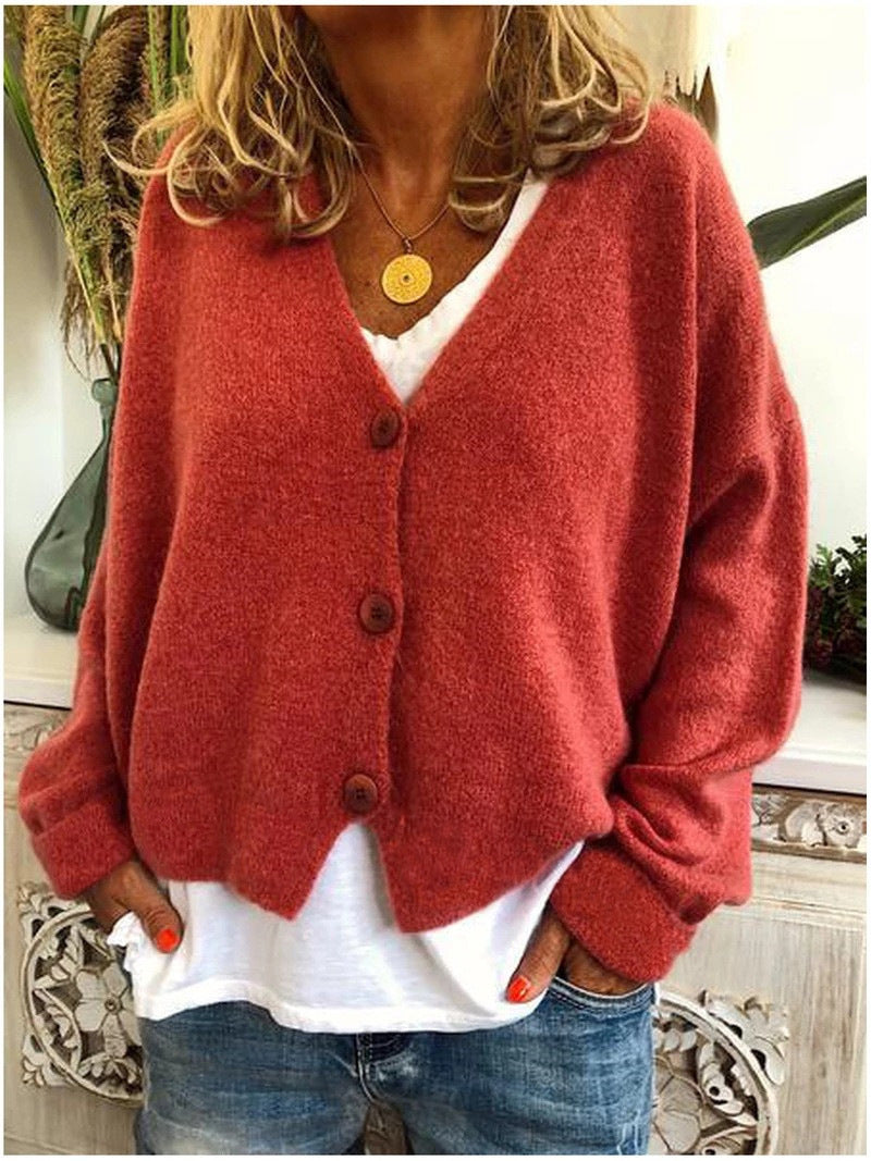 Soft Knit V-Neck Cardigan for Women