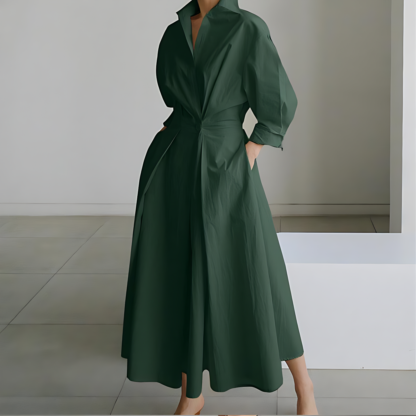 Women’s Button-Up Maxi Shirt Dress