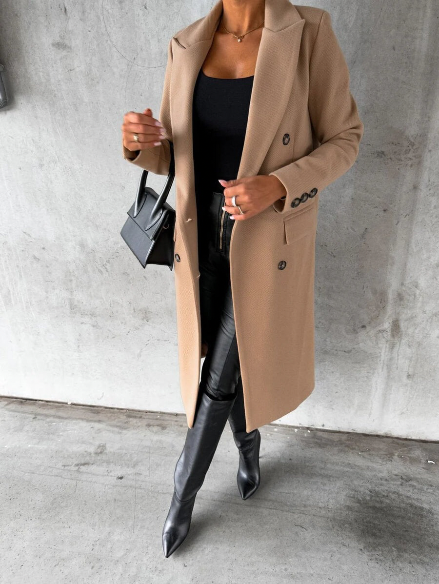 Women’s Timeless Double-Breasted Long Coat