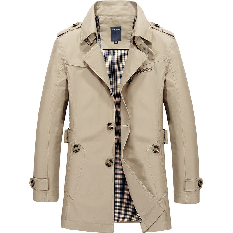 Men’s Classic Double-Breasted Trench Coat