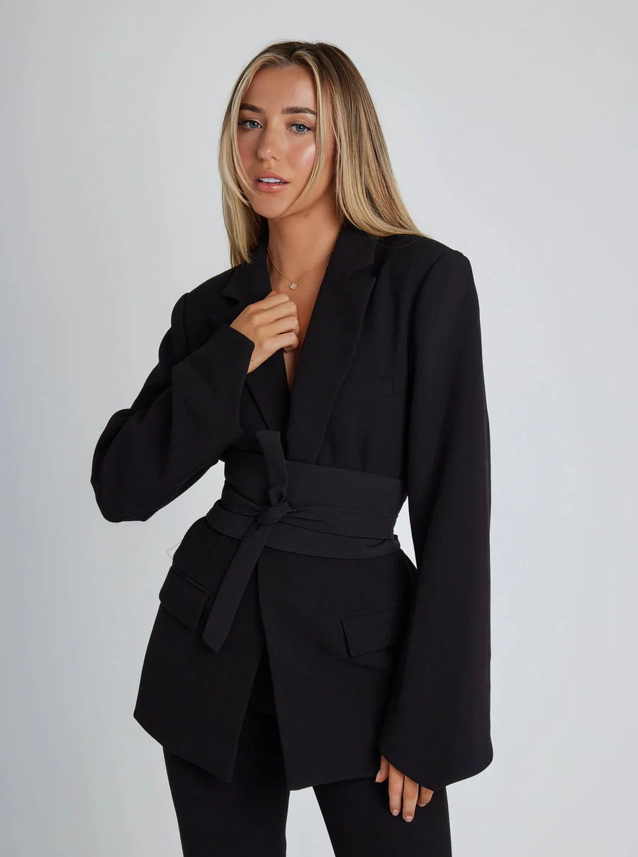 Elegant Belted Blazer for Women