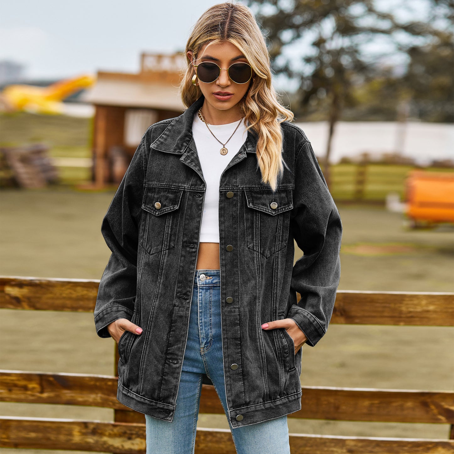 Oversized Denim Jacket for Women