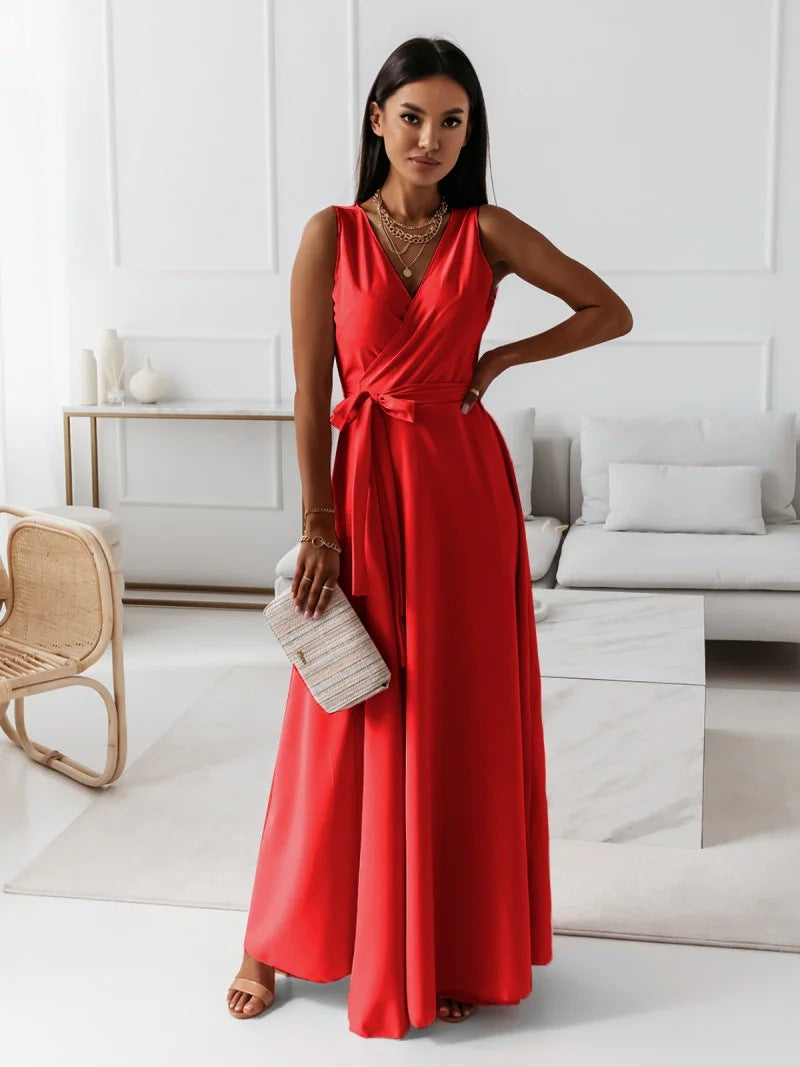 Stylish Maxi Dress with Tie-Waist for Women