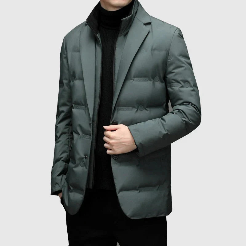 Men’s Quilted Blazer Jacket with Insulated Padding