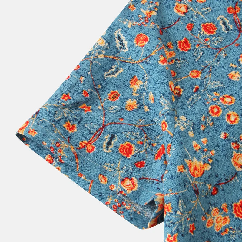 Marco | Floral Print Short Sleeve Shirt For Men