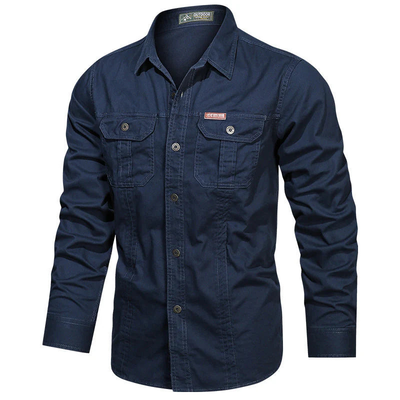 Durable Cotton Long-Sleeve Shirt for Men