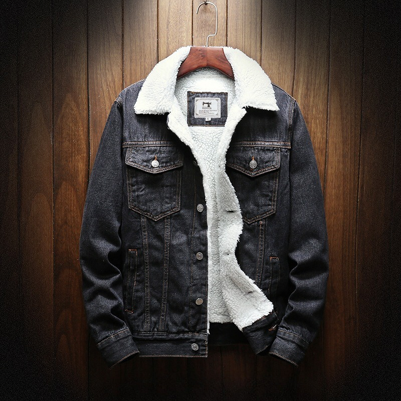 Men’s Denim Jacket with Warm Sherpa Lining