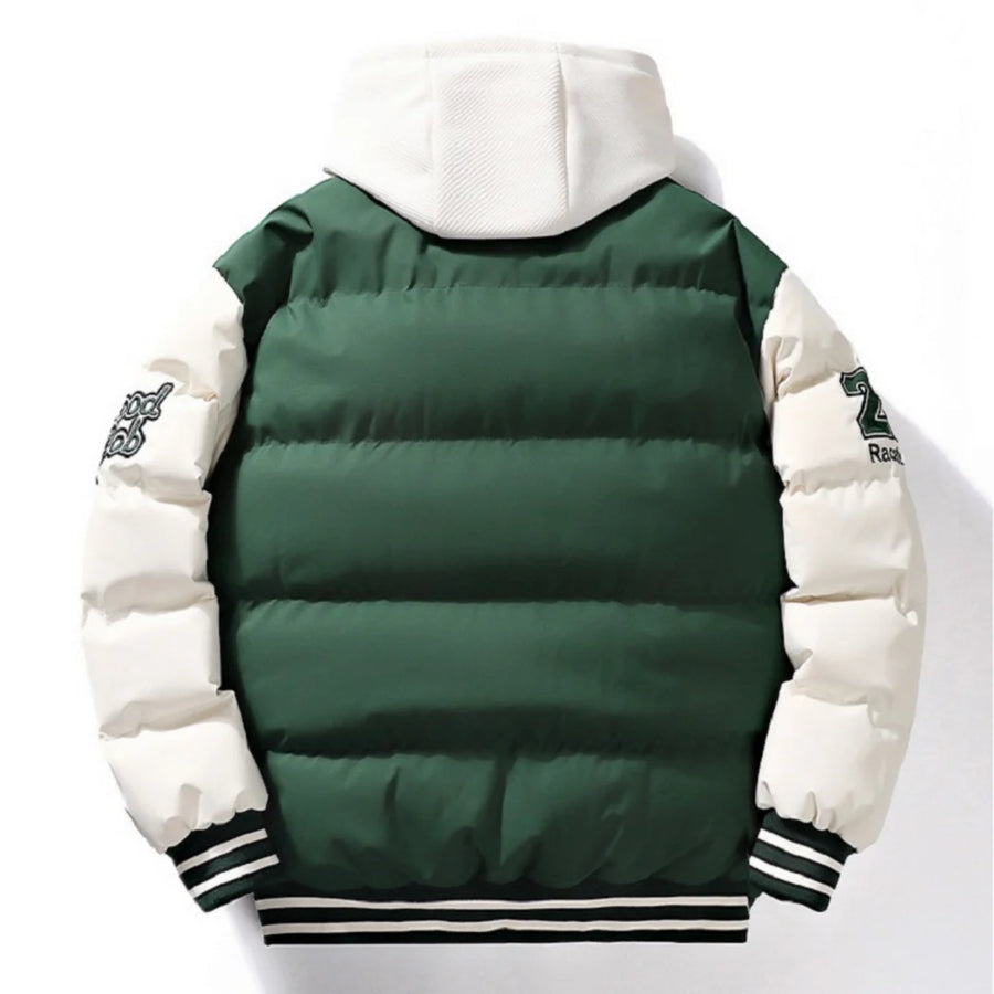 Oliver - Stylish Men's Hooded Varsity Puffer Jacket