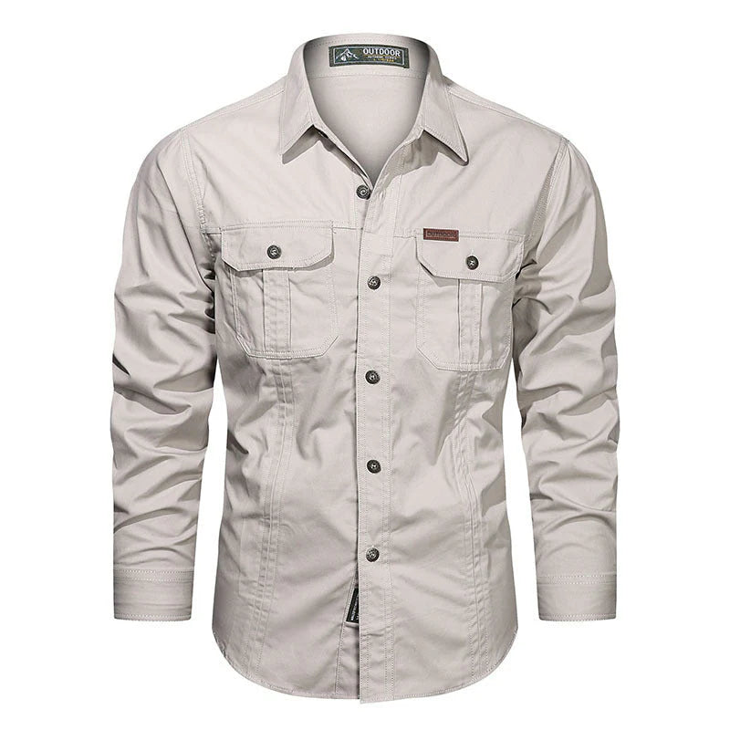 Durable Cotton Long-Sleeve Shirt for Men