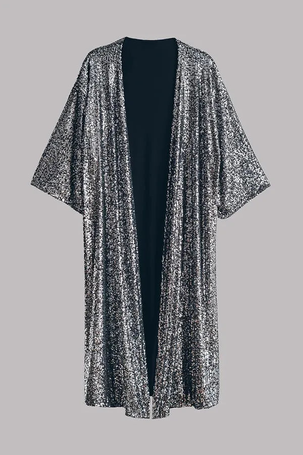 Thalira | Glamour Sequin Kimono with Keyholes for Women