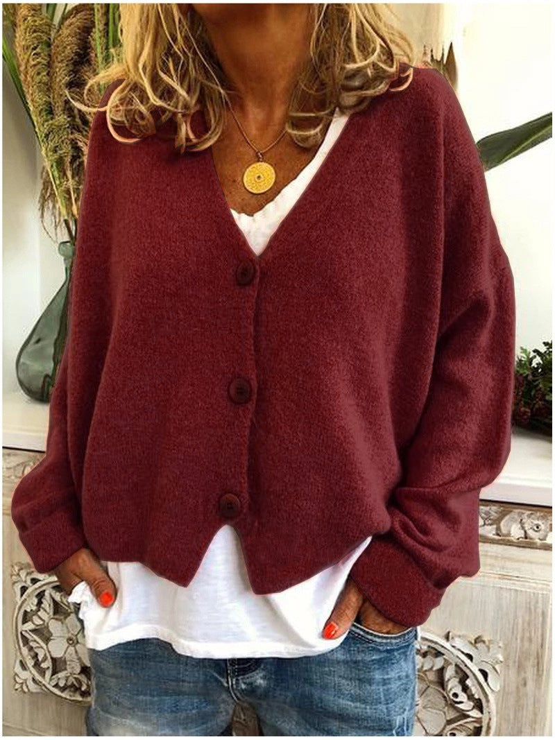 Soft Knit V-Neck Cardigan for Women