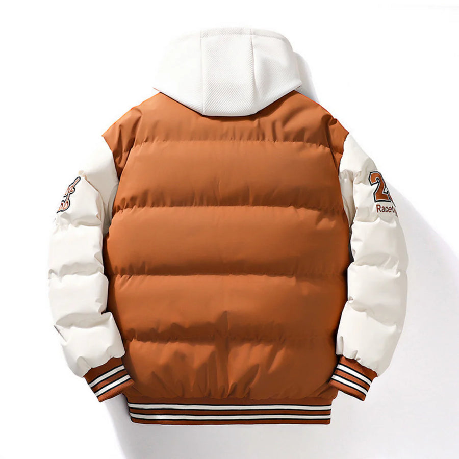 Oliver - Stylish Men's Hooded Varsity Puffer Jacket