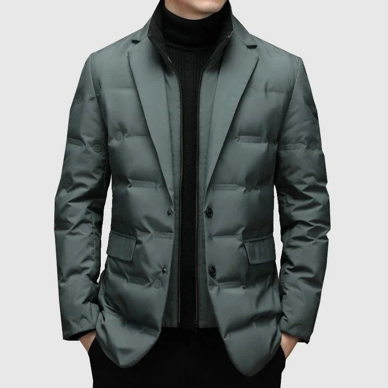 Men’s Quilted Blazer Jacket with Insulated Padding