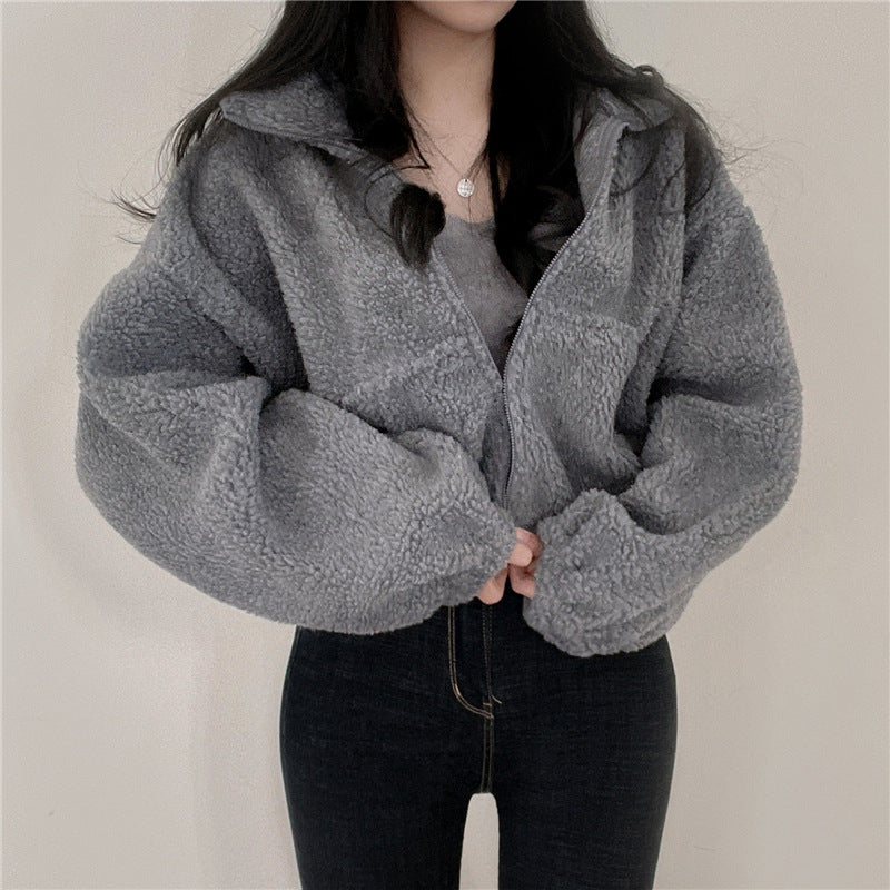 Women’s Fluffy Fleece Zip-Up Jacket