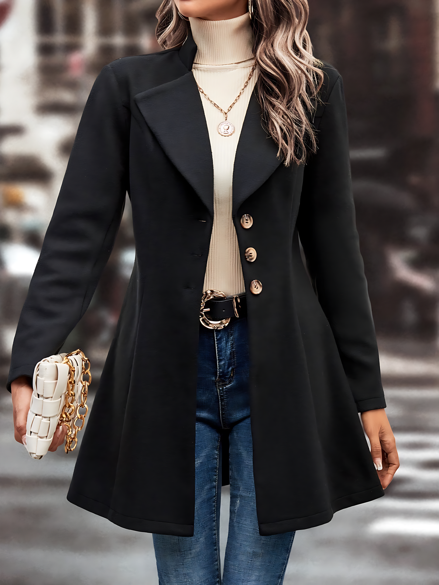 Women’s Classic Buttoned Blazer Coat