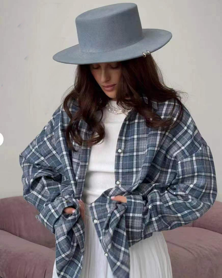 Women’s Oversized Plaid Long Sleeve Shirt