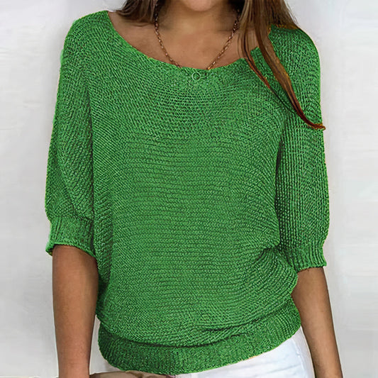 Ameliora | Classic 3/4 Sleeve Knit Sweater for Women