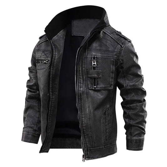 Alpha | Black Jacket with Tough Design for Men