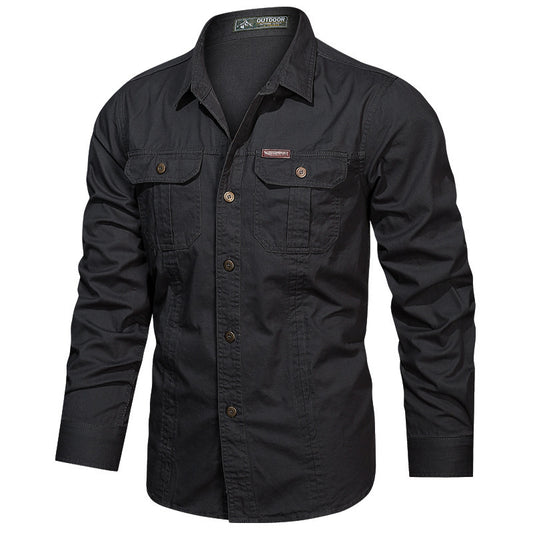 Durable Cotton Long-Sleeve Shirt for Men