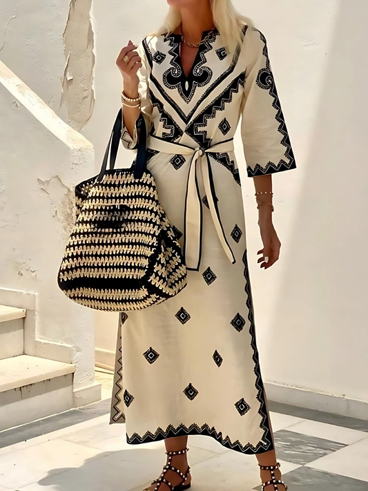 Modern Bohemian Maxi Dress with Elegant Detailing for Women